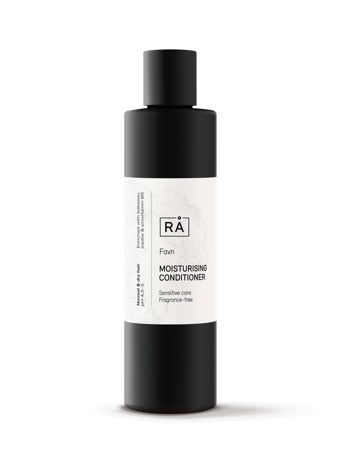 Flaske med fuktighetsgivende balsam uten parfyme fra norske RÅ skincare