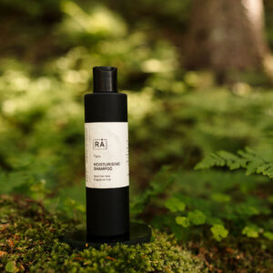 parfymefri, vegansk sjampo med naturbakgrunn