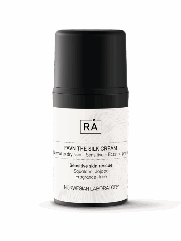 Fuktighetskrem uten parfyme for sensitiv hud. Squalane og jojoba roer og mykgjør huden.