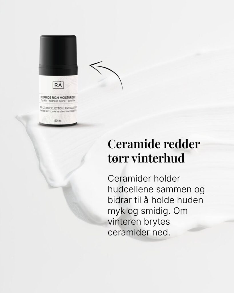 Banner med teksten: Ceramider redder tørr vinterhud.